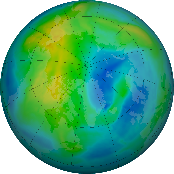 Arctic ozone map for 27 October 2014
